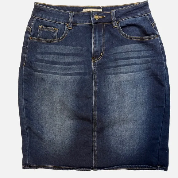 Angel Kiss Stretch Denim Mini Skirt Women’s Medium - Picture 1 of 8